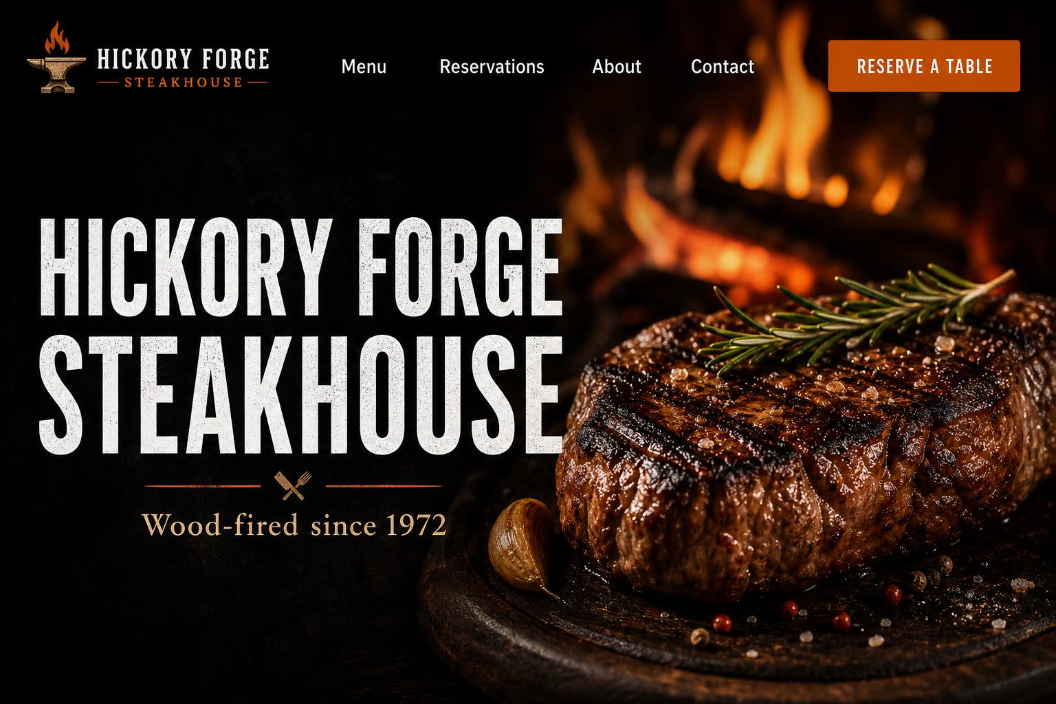 Hickory Forge Steakhouse template preview