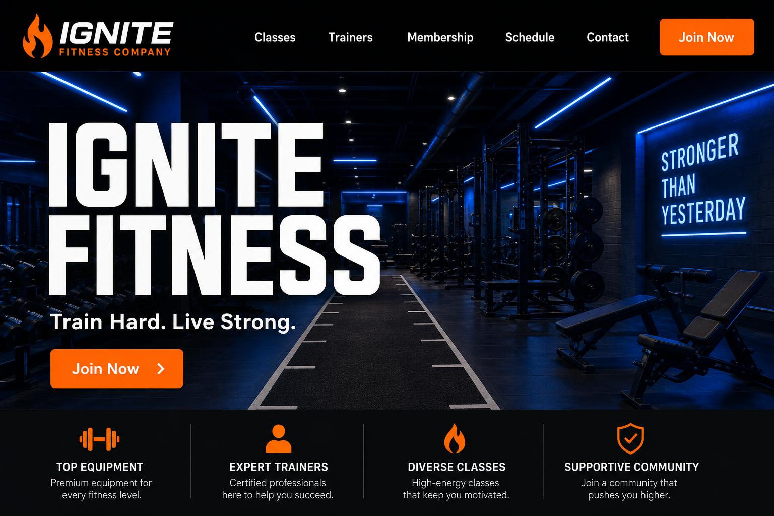 Ignite Fitness template preview