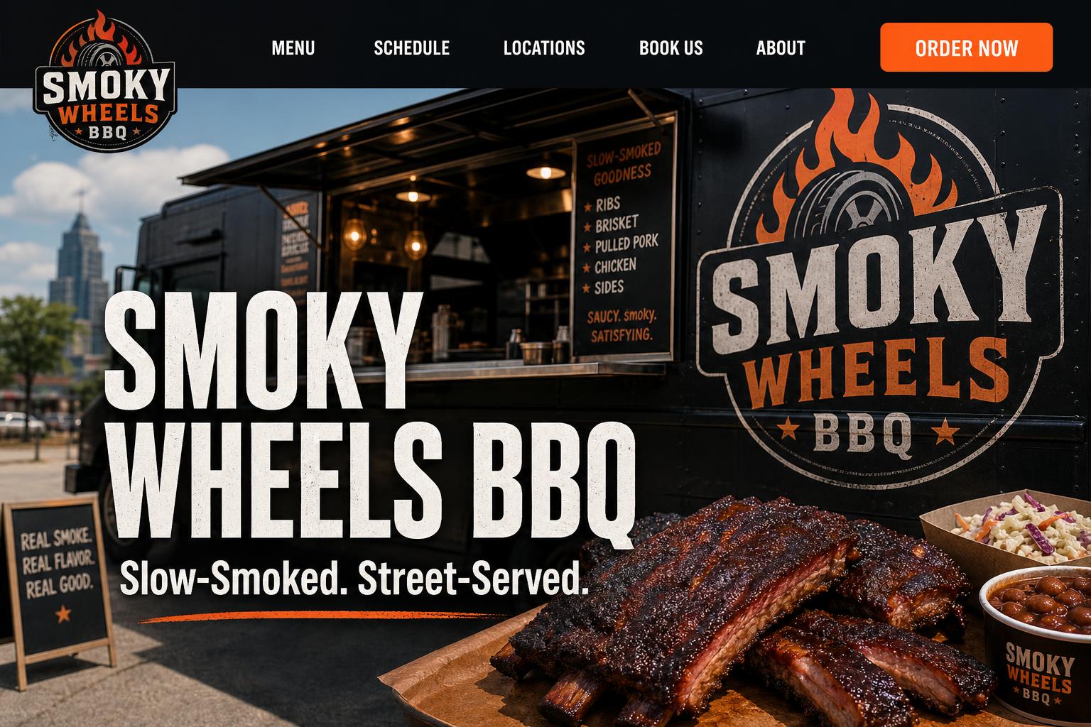 Smoky Wheels Food Truck template preview